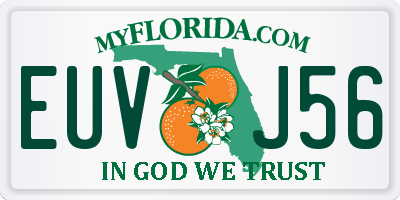 FL license plate EUVJ56