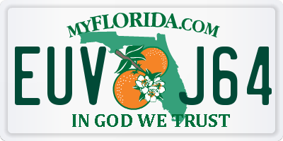 FL license plate EUVJ64