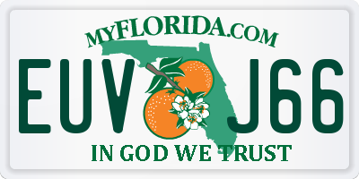 FL license plate EUVJ66