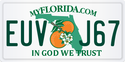 FL license plate EUVJ67