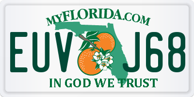FL license plate EUVJ68