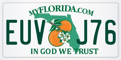 FL license plate EUVJ76