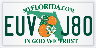 FL license plate EUVJ80