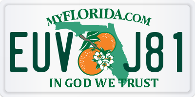 FL license plate EUVJ81