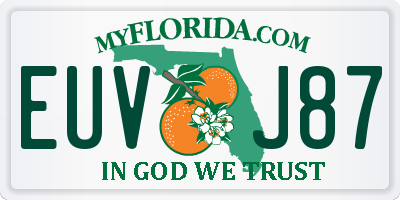 FL license plate EUVJ87