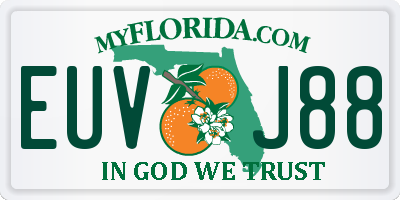 FL license plate EUVJ88
