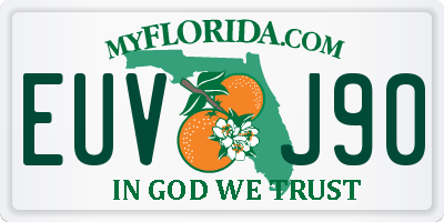 FL license plate EUVJ90