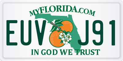 FL license plate EUVJ91