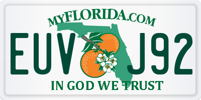 FL license plate EUVJ92