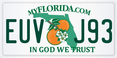 FL license plate EUVJ93