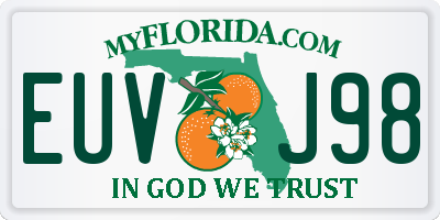 FL license plate EUVJ98