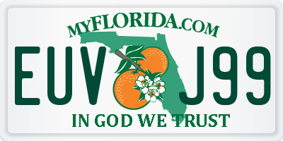 FL license plate EUVJ99