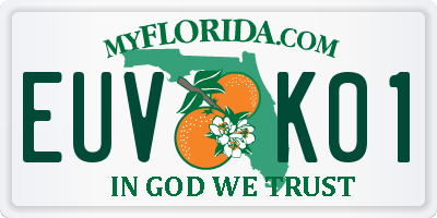 FL license plate EUVK01
