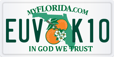 FL license plate EUVK10