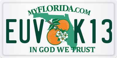 FL license plate EUVK13
