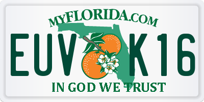 FL license plate EUVK16