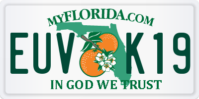 FL license plate EUVK19