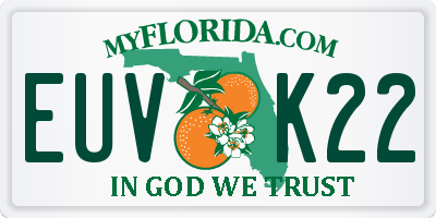 FL license plate EUVK22