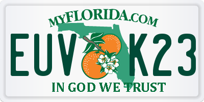 FL license plate EUVK23