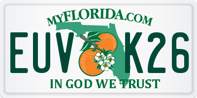 FL license plate EUVK26