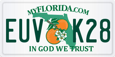 FL license plate EUVK28
