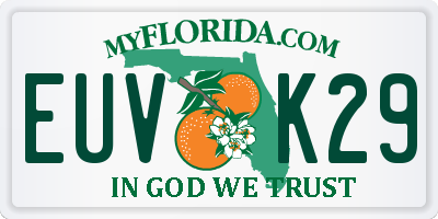 FL license plate EUVK29