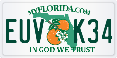 FL license plate EUVK34