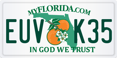 FL license plate EUVK35