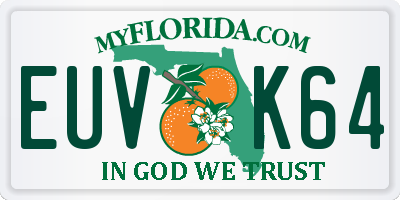 FL license plate EUVK64