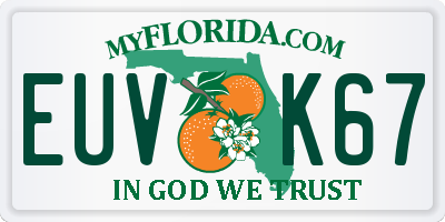 FL license plate EUVK67