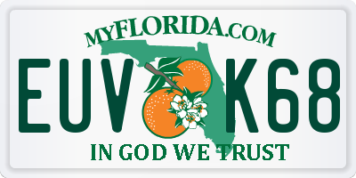 FL license plate EUVK68