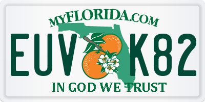 FL license plate EUVK82
