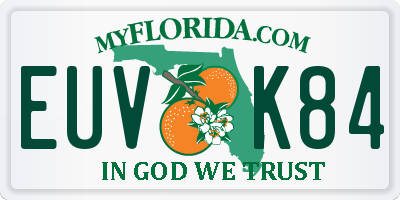 FL license plate EUVK84