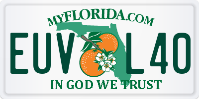 FL license plate EUVL40