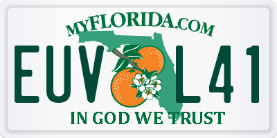 FL license plate EUVL41