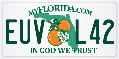 FL license plate EUVL42