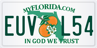 FL license plate EUVL54