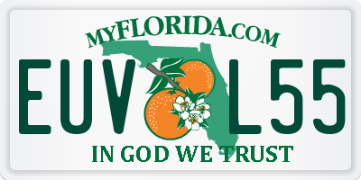 FL license plate EUVL55