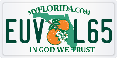 FL license plate EUVL65