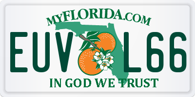 FL license plate EUVL66