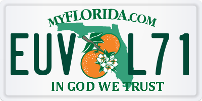 FL license plate EUVL71