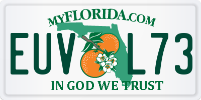 FL license plate EUVL73