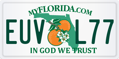 FL license plate EUVL77