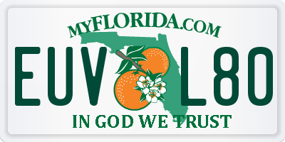 FL license plate EUVL80