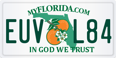 FL license plate EUVL84
