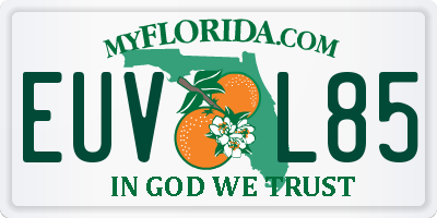 FL license plate EUVL85