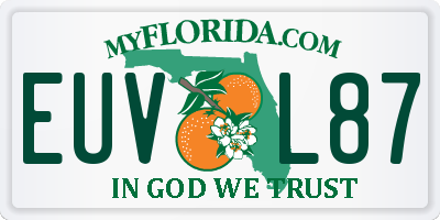 FL license plate EUVL87