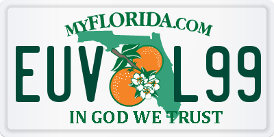 FL license plate EUVL99