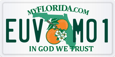 FL license plate EUVM01
