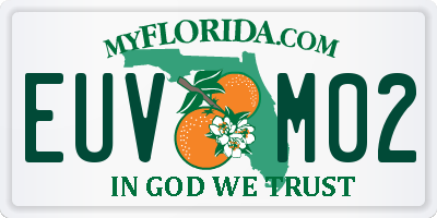 FL license plate EUVM02